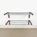 1-Tier Wooden Shoe Rack for Wall, Walnut Finish & Silver Rods - Image 7