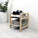 2 Tier Wood Shoe Shelf for Floor | Natural + Black Rods - Image 2