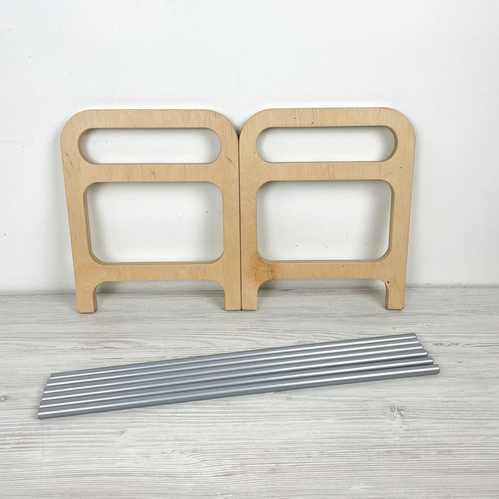 2 - Tier Wooden Shoe Rack | Floor Organizer with Silver Rods - Image 2
