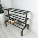 3 Tier Free Standing Shoe Organizer | Walnut + Black - Image 2