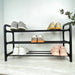 3 Tier Wood Shoe Rack for Floor | Black + Black Rods - Image 6