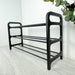 3 Tier Wood Shoe Rack for Floor | Black + Black Rods - Image 5