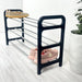 3 Tier Wood Shoe Rack for Floor | Black + Silver Rods - Image 4