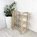 3 Tier Wood Shoe Rack for Floor | Natural + Silver Rods - Image 6