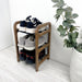 3 Tier Wood Shoe Rack for Floor | Walnut + Black Rods - Image 5