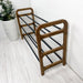 3 Tier Wood Shoe Rack for Floor | Walnut + Black Rods - Image 6