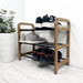 3 Tier Wood Shoe Rack for Floor | Walnut + Black Rods - Image 4