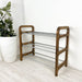 3 Tier Wood Shoe Rack for Floor | Walnut + Silver Rods - Image 4