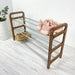 3 Tier Wood Shoe Rack for Floor | Walnut + Silver Rods - Image 3
