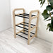 3 Tier Wooden Shoe rack for Floor | Natural + Black Rods - Image 6
