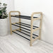 3 Tier Wooden Shoe rack for Floor | Natural + Black Rods - Image 5