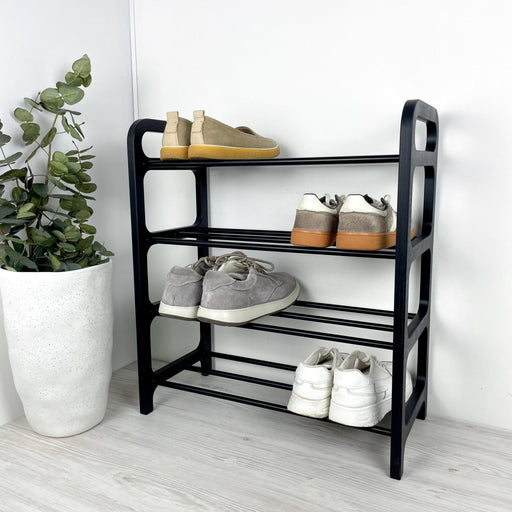 4-Tier Vertical Shoe Rack | Black + Black Rods - Image 2