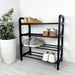 4-Tier Vertical Shoe Rack | Black + Black Rods - Image 2