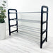 4-Tier Vertical Shoe Rack | Black + Silver Rods - Image 3