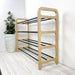 4-Tier Vertical Shoe Rack | Natural + Black Rods - Image 7