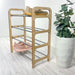 4-Tier Vertical Shoe Rack | Natural + Silver Rods - Image 2