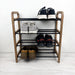 4-Tier Vertical Shoe Rack | Walnut + Black Rods - Image 3