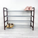 4-Tier Vertical Shoe Rack | Walnut + Silver Rods - Image 3