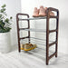 4-Tier Vertical Shoe Rack | Walnut + Silver Rods - Image 1