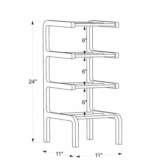 4 - Tier Wooden Shoe Rack for Small Spaces - EvenWood