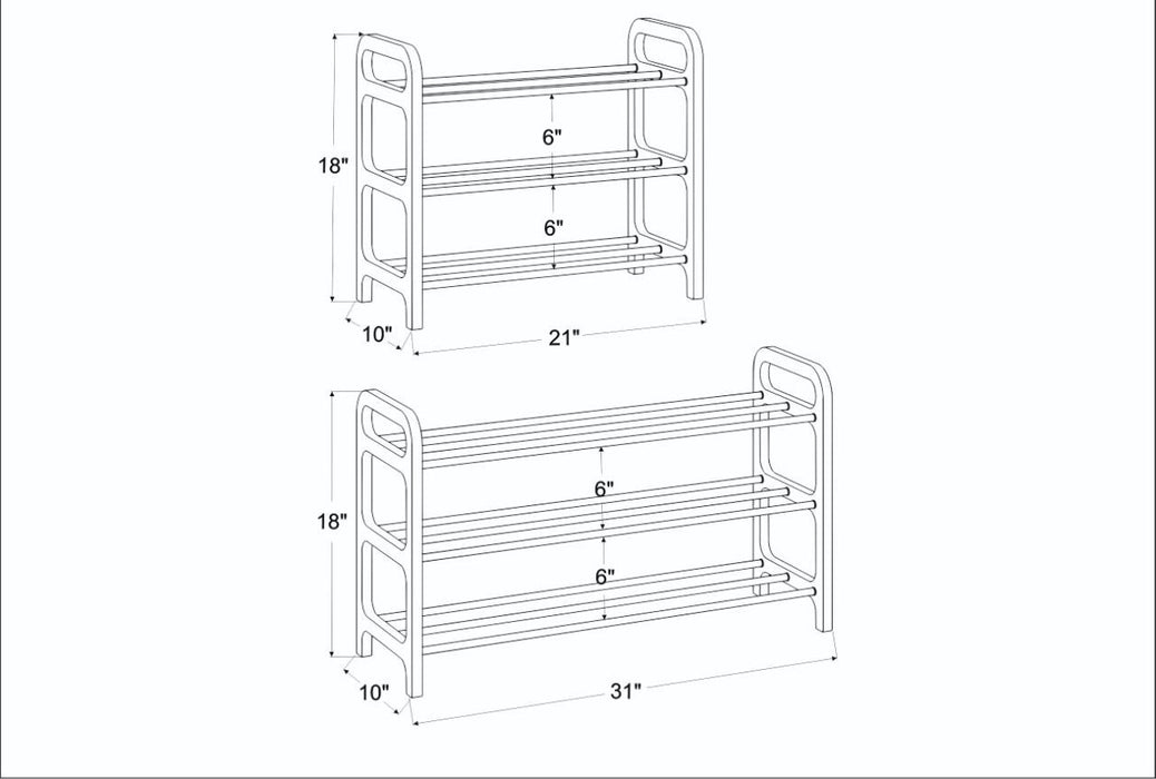 A Set of a 3 - Tier Floor Shoe Rack With a Shelf, Natural - EvenWood