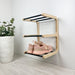 Birch Wood Wall - Mounted Shoe Rack – Stylish 3 - Tier Organizer - Image 1
