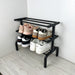 Black 3 - Tier Wooden Shoe Rack - Image 2