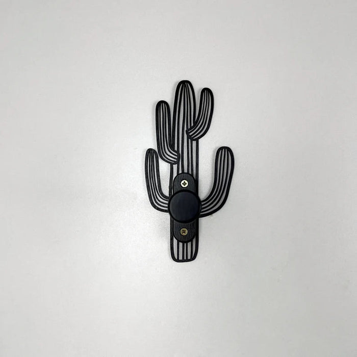 Black Cactus Wall Hook for Hanging Pots and Indoor Plants - EvenWood