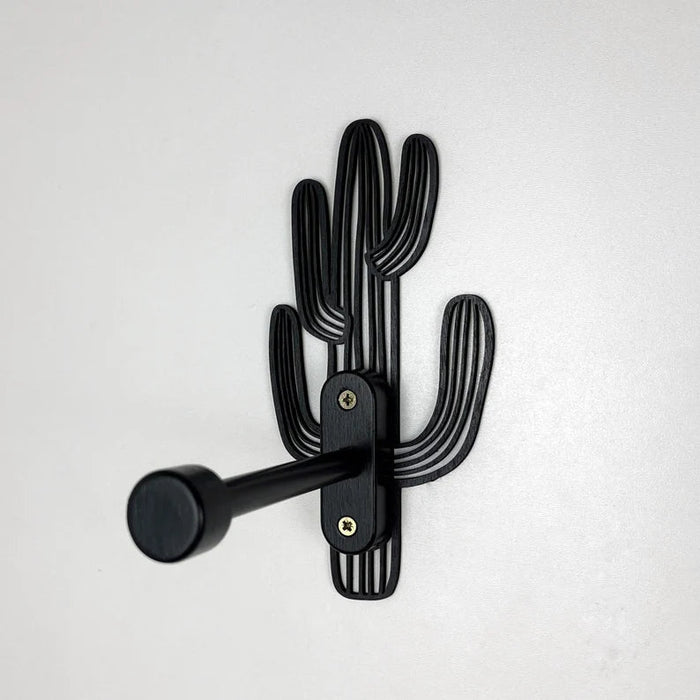 Black Cactus Wall Hook for Hanging Pots and Indoor Plants - EvenWood