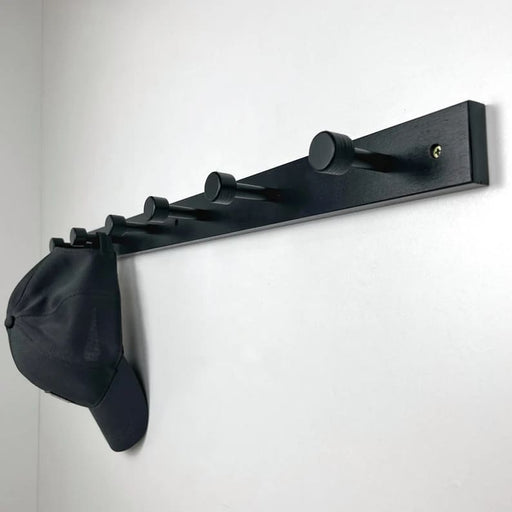 Black Hallway Coat Rack | Wood and Metal Wall Hanger Hooks - EvenWood