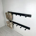 Black Wall - Mounted Wooden Shelf for Shoes With Metal Hooks - EvenWood