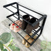 Black Wooden Wall - Mounted Shoe Rack - Image 2