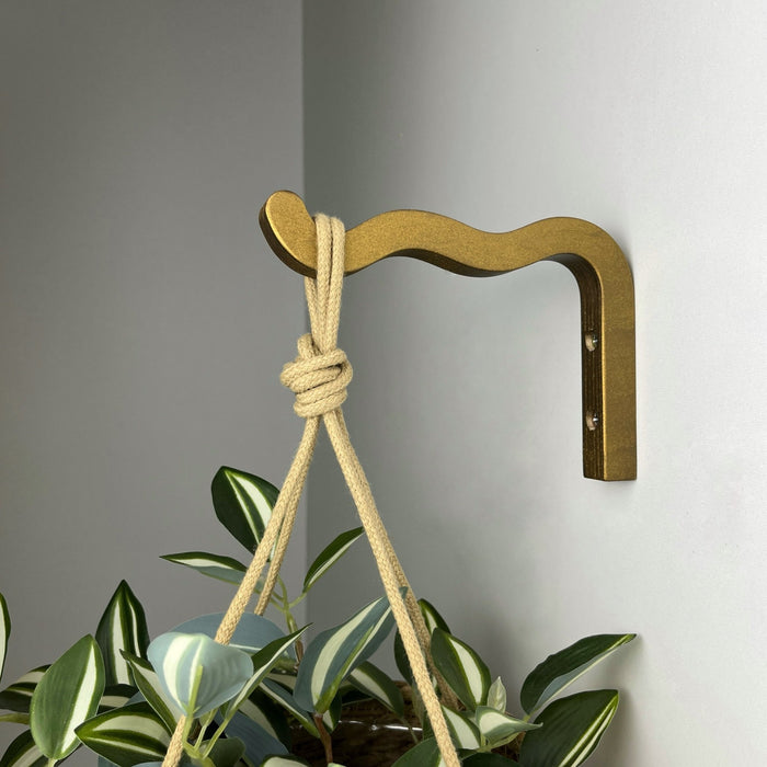 Bronze Wavy Plant Hook for Indoor | 6"x4" - EvenWood