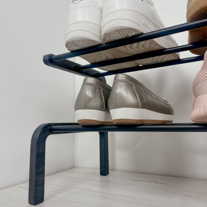 Compact Wooden Shoe Organizer | BogOak + Black Rods - Image 3