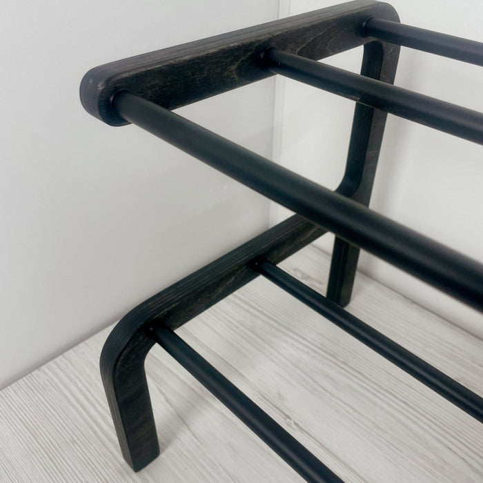 Compact Wooden Shoe Organizer | BogOak + Black Rods - Image 5