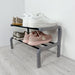 Compact Wooden Shoe Organizer | Gray + Black Rods - Image 1