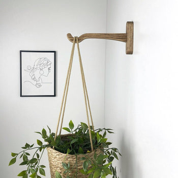 Modern Wooden Hook for Hanging Plants | Walnut