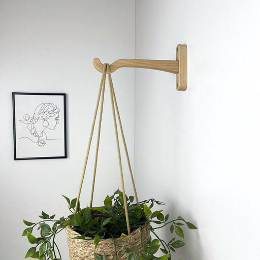 Contemporary Wall - Mounted Wooden Hook for Hanging Plants - EvenWood