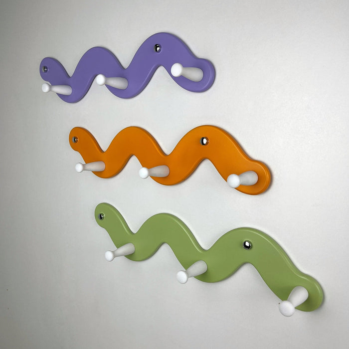 Cute Snake Coat Rack with 3 Hooks | Multi Color - EvenWood