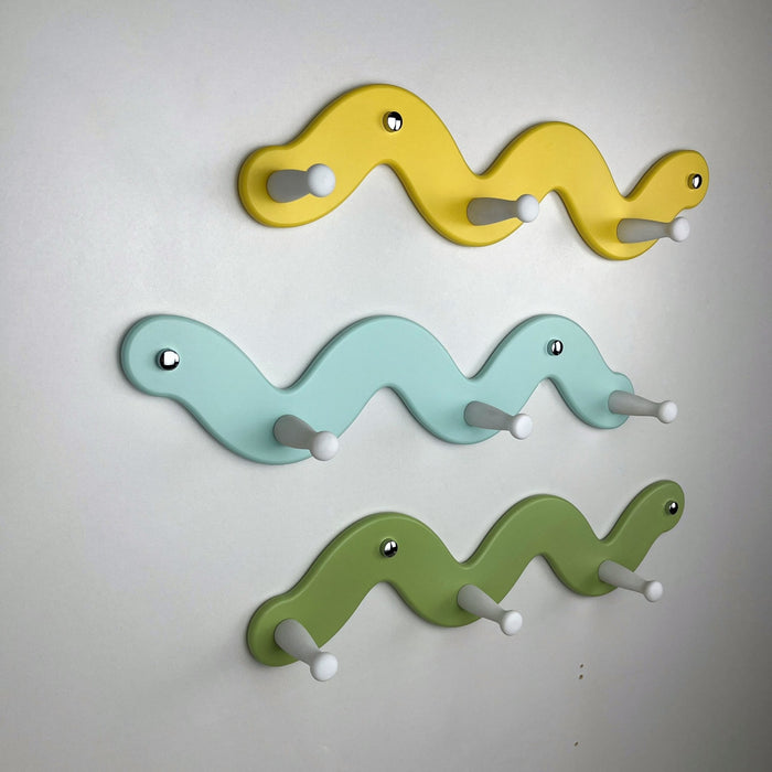 Cute Snake Coat Rack with 3 Hooks | Multi Color - EvenWood