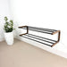Double Tier Shoe Rack for Wall | Walnut + Black Rods - Image 2