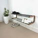 Double Tier Shoe Rack for Wall | Walnut + Black Rods - Image 1