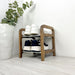 Double Tier Wooden Shoe Shelf | Modern Floor Shoe Organizer - Image 2
