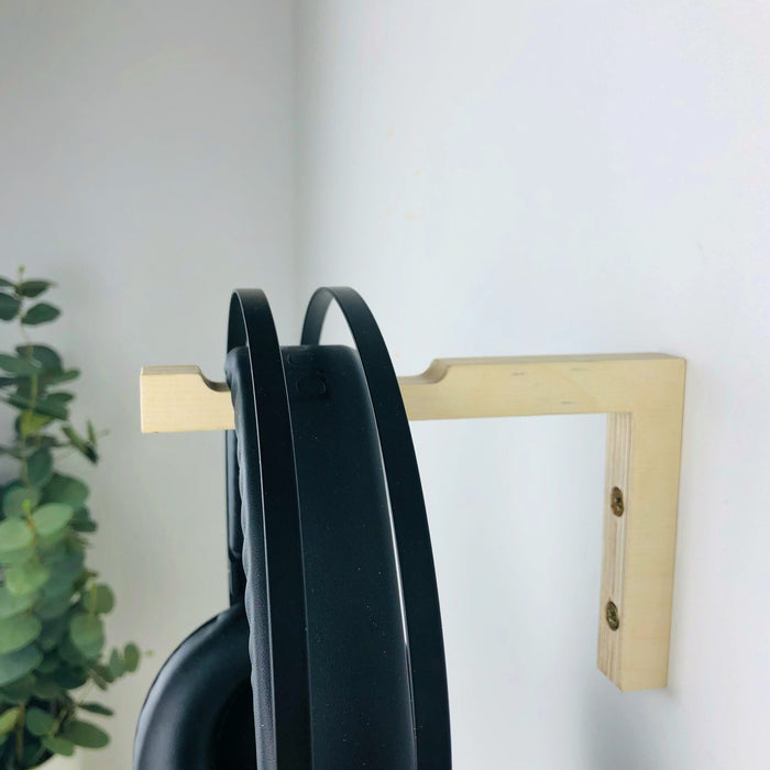 Gamer Headset Hook Holder for Wall | Natural 6"x4" - EvenWood