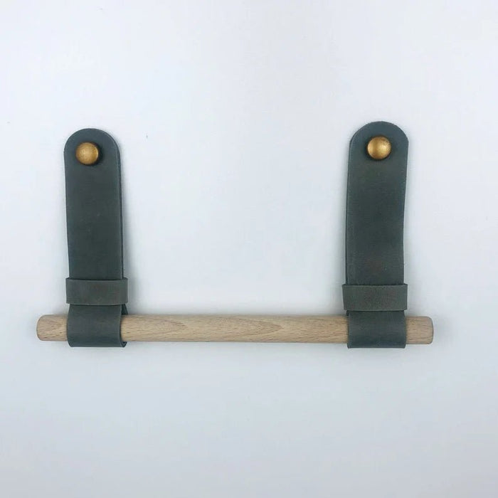 Grey Leather Wall Holder for Toilet Paper - EvenWood