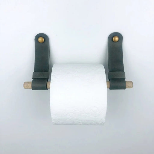 Grey Leather Wall Holder for Toilet Paper - EvenWood