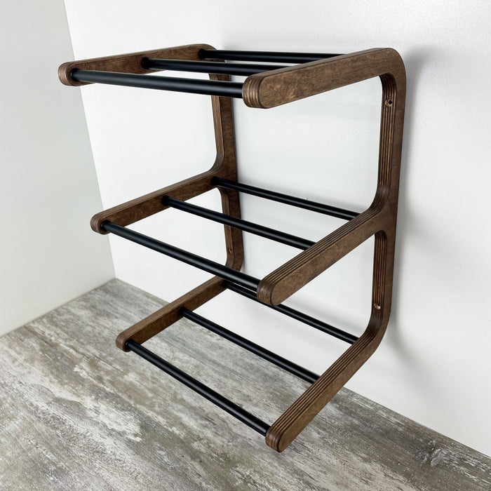 Handcrafted Wooden Shoe Rack – Wall - Mounted Storage System - Image 2