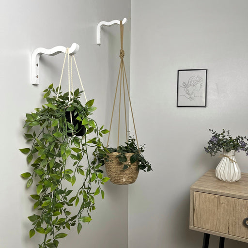 Hanging Wavy Hook for Indoor Plants | White 6"x4" - Image 2