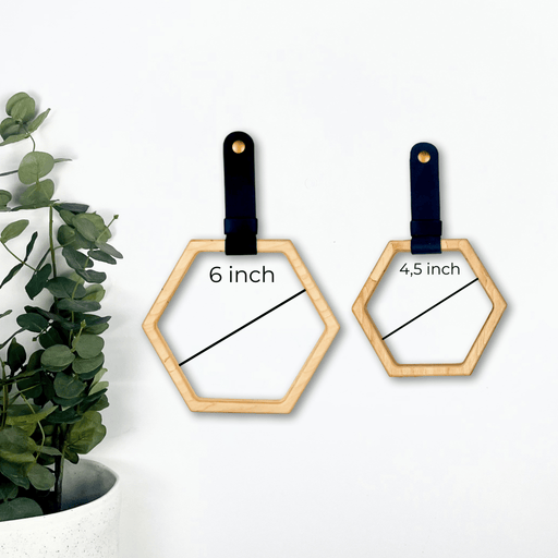 Hexagon Wooden Hand Towel Holder | Natural - Image 1