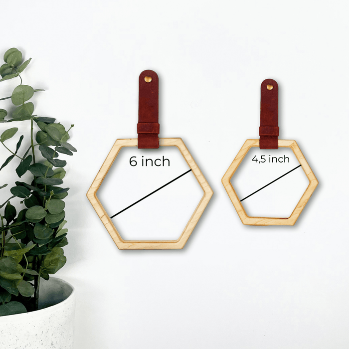 Hexagon Wooden Hand Towel Holder | Natural - Image 3